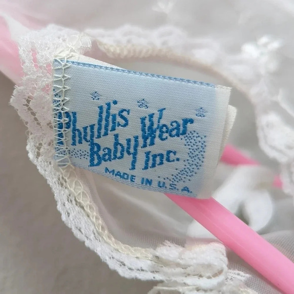 VINTAGE Christening Set- Phyllis Baby Wear 3 Piece set-Bonnet- Baby Dress Large - Picture 6 of 16